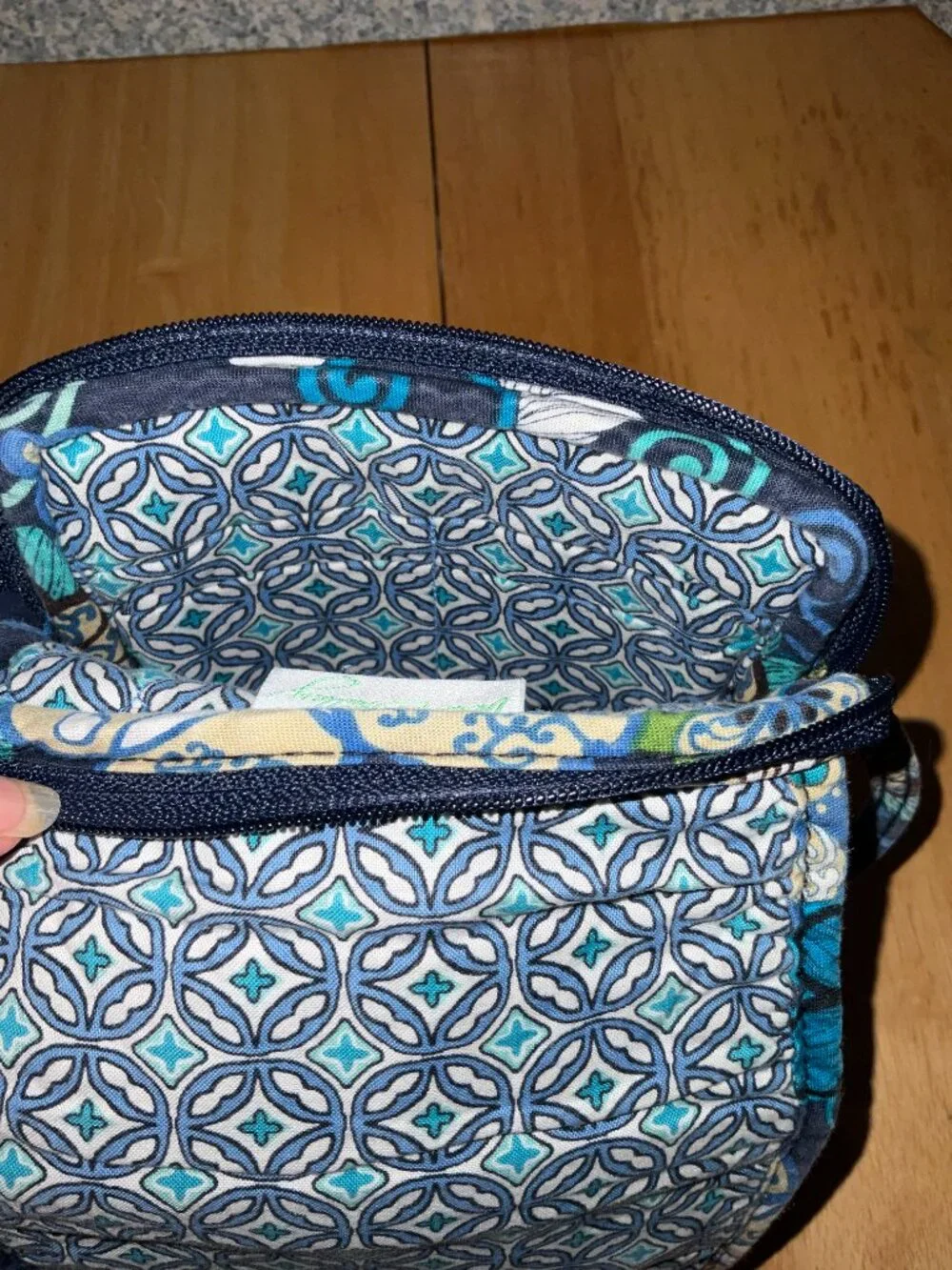 Vera Bradley Mini Hipster Crossbody Bag Mod Floral Blue Retired Quilted Cotton
